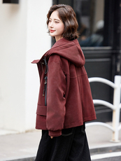 安可拉红短款羽绒服女冬季2024新款高级感加厚宽松保暖派克服外套，女装羽绒服，姿萝菲