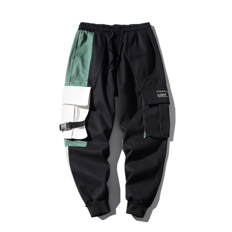 2019冬季新日系男拼接工装束脚加绒加厚长裤休闲裤K2871-P75,男装休闲裤,电商A001