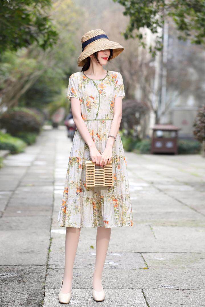 现货，天丝棉连衣裙，女装连衣裙，金典明美