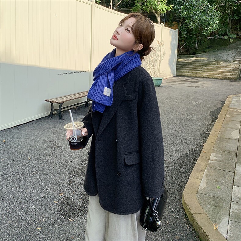 冬季新款现货双面羊绒西装呢外套2C300-2558-P295-K445,女装羊绒大衣,2C300