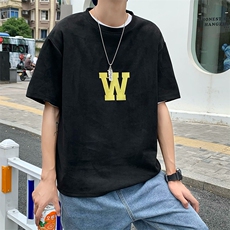 夏季潮流宽松潮牌五分袖港风ins短袖上衣半袖T恤潮男T1161-P29，男装Polo衫，星座512-2