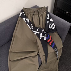美式复古军绿色屁帘工装伞兵裤男女夏季宽松慵懒hiphop阔腿休闲裤，男装工装外套，星座813-2