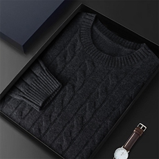 七针男士加厚麻花圆领男士羊绒衫羊绒，男装羊绒套衫，绒源之鑫