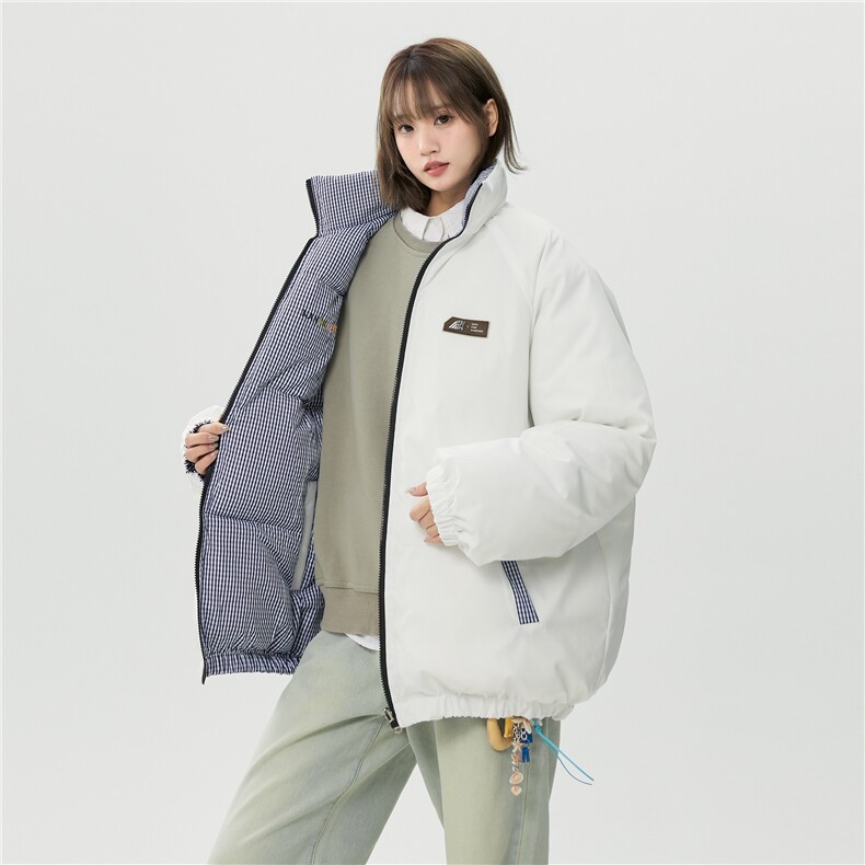 XZ-230-1MY700中性风简约轻奢格子刺绣双面穿休闲面包服P118控158，鞋类箱包手腕包，星座230-1