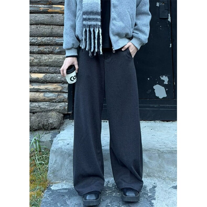 毛呢裤子男春秋流行穿搭西装裤宽松阔腿垂感休闲裤XH905,男装西服套装,星座1116A（原606A-3）