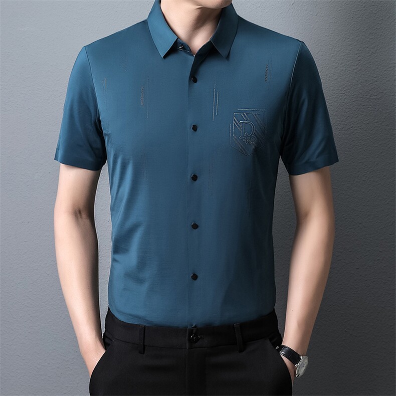PAF3302钱塘2020-3夏季新款男士无痕高品质短袖衬衫薄款衬衣P44,男装衬衫,钱塘207-3