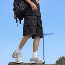 工装休闲短裤男女韩版潮流大口袋帅气2025夏季ins五分裤K6196-P50，男装休闲裤，星座412-3