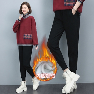 长期现货，运动裤女秋季新款宽松休闲裤加绒新款纯色显瘦长裤图片