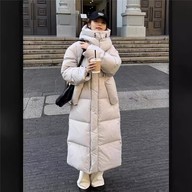 过膝长款超大被子棉服学生外套2025冬装新款女连帽加厚图片