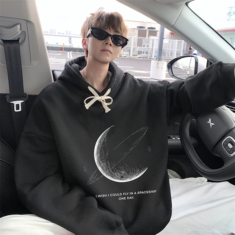 wassuphappy连帽卫衣男春秋季潮牌宽松大码上衣服青少年休闲外套,男装卫衣,电商A040