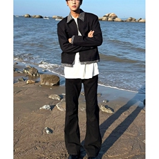 美式街头cleanfit贵公子高级感翻领休闲短宽小香夹克外套男春秋款，男装夹克，星座601-1