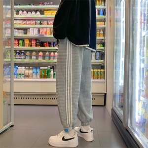 DM142-P50春装新款港风束脚宽松休闲男装四季款条纹运动裤图片