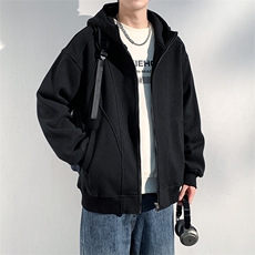 高克重毛呢料连帽夹克男ins原宿风宽松外套JK0552-P63，男装夹克，星座308B-2