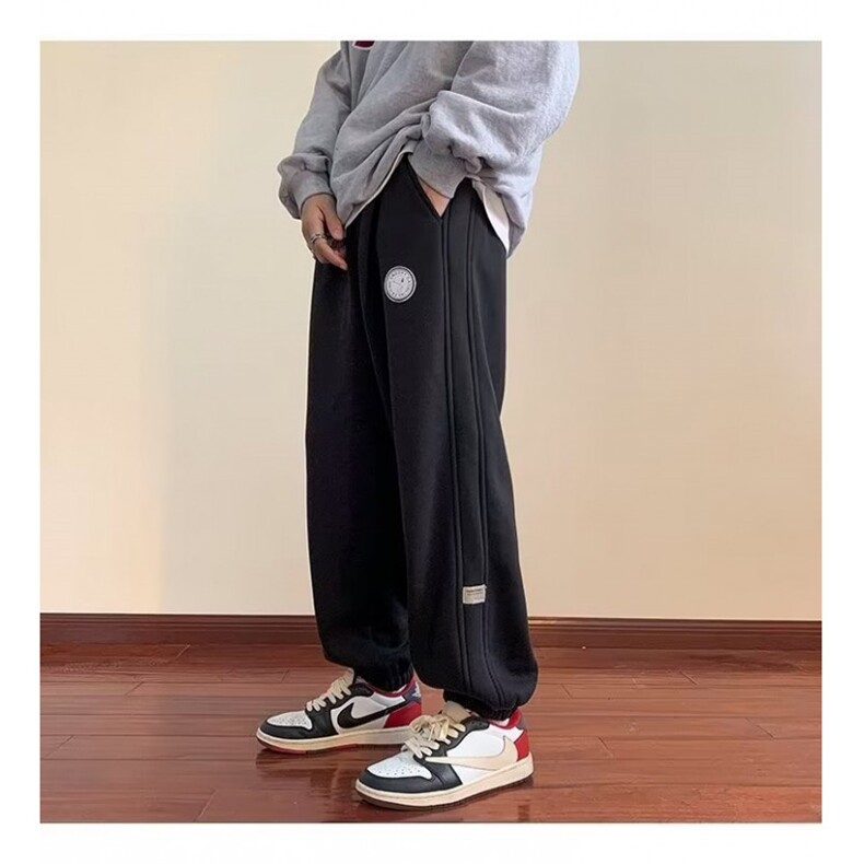 美式复古束脚休闲男女秋冬加绒潮牌宽松运动百搭哈伦卫裤S462P32,男装休闲裤,星座1112-1