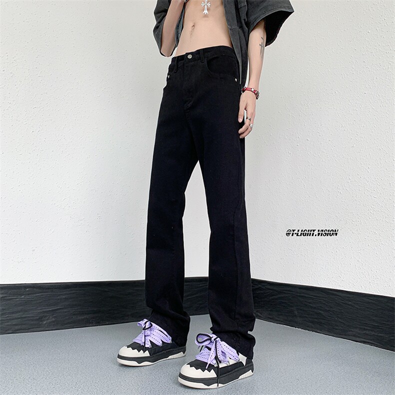 B221美式ins高街暗黑小众修身弹力休闲牛仔裤LK23010-P60控78,男装牛仔裤,电商B221