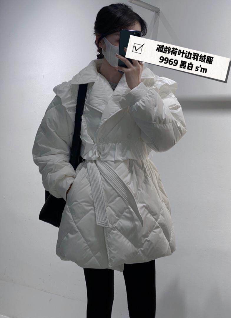 荷叶边羽绒服，女装羽绒服，驿谷