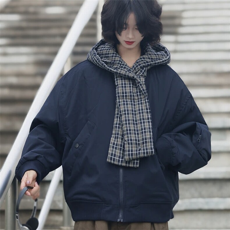 有货DMF18-特批90抖音得物高质量披肩格子棉服外套图片
