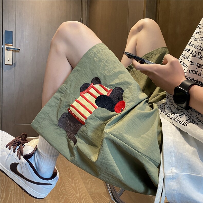 抖音品质夏季新款潮流腊肠狗宽松五分裤B315-K25756-特p25控48,男装休闲裤,电商B315