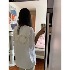 万针全刺绣工艺抖音得物高品质260克重磅纯棉双纱美式高街短袖T恤，男装T恤，电商A486-1