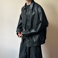 秋新款质感荔枝皮-夹克外套男潮牌宽松休闲上衣A351-AP2602-P105，男装夹克，电商A351