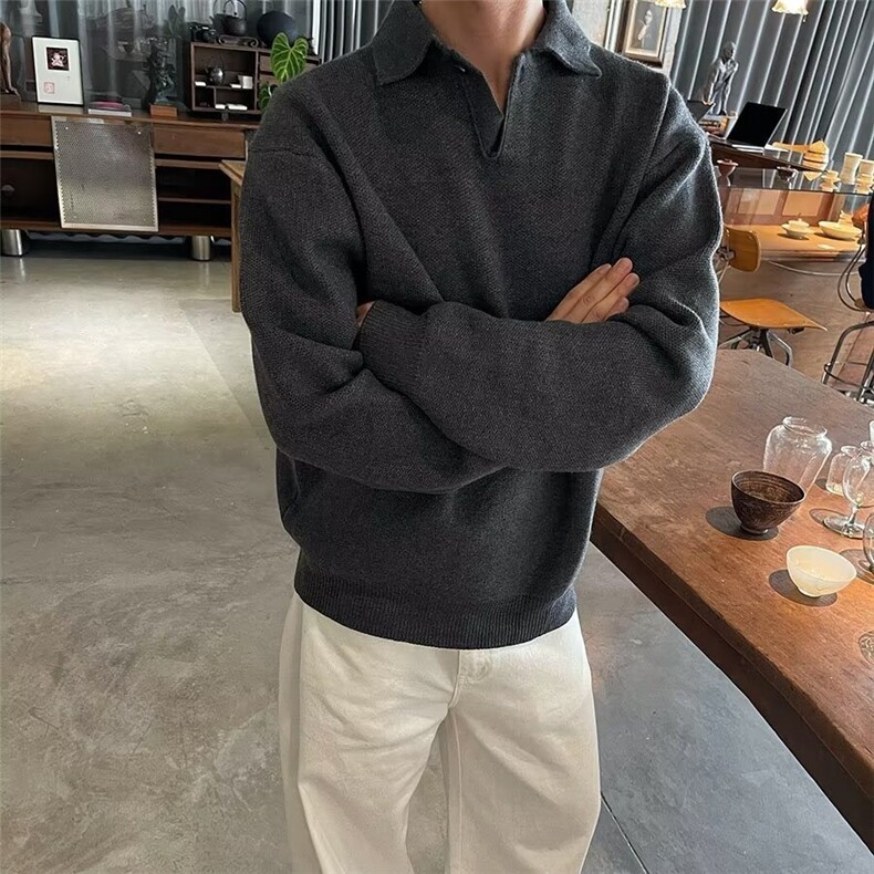 美式潮牌翻领针织衫宽松男MY66-P59,男装针织衫/毛衣,星座208-5