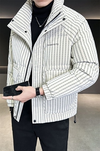 标50白鸭绒带报告男装羽绒服 皮羽绒外套C317-Y830-P295图片
