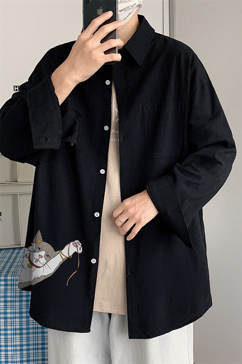 CS15013-P38长袖衬衫男士大码宽松衬衣男寸衫男寸衣,男装衬衫,电商A040