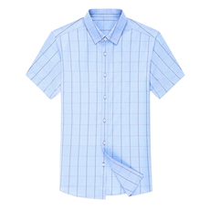 AD22100钱塘2020-3夏季男士精品格子短袖衬衫P60，男装衬衫，钱塘207-3