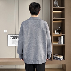 8757-P482025年秋冬新款翻领毛衣男时尚长袖针织衫，男装针织衫/毛衣，电商A113