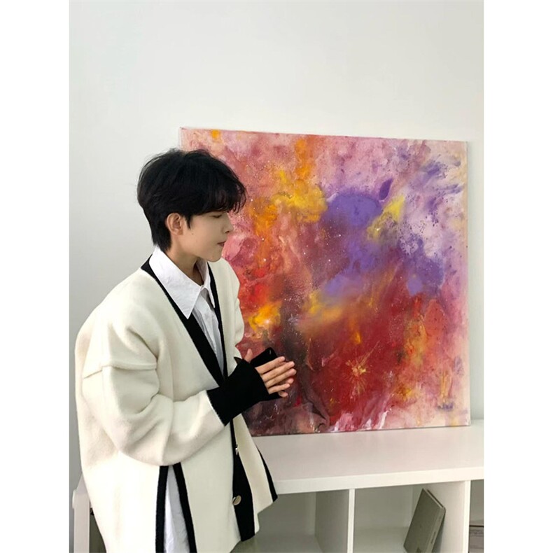 解构白色条纹开衫毛衣外套男潮高级感领针织衫美式上衣MY9234,男装针织衫/毛衣,星座1116A（原606A-3）