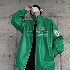 春季新款机车服夹克男潮炸街痞帅外套宽松赛车潮牌JK079-P83，男装夹克，星座308B-2