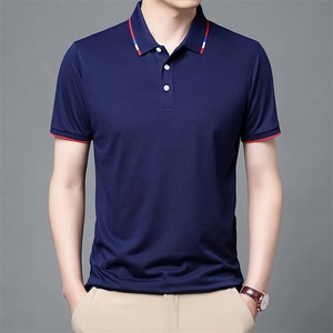 夏季新款男士翻领短袖t恤中年有领男装上衣服休闲POLO衫图片