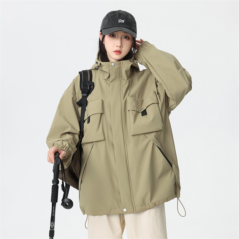 休闲拉链夹克情侣冲锋衣防风衣连帽外套JK451p75,男装夹克,电商D315