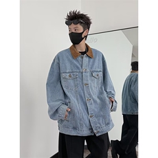 复古牛仔外套男女春秋2025新款宽松美式夹克小个子休闲W6776-P65，男装工装外套，星座412-3