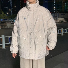 冬季立领反光衣男加厚ins潮牌帅气百搭宽松外套服W2243-P82，男装棉衣，星座512-4