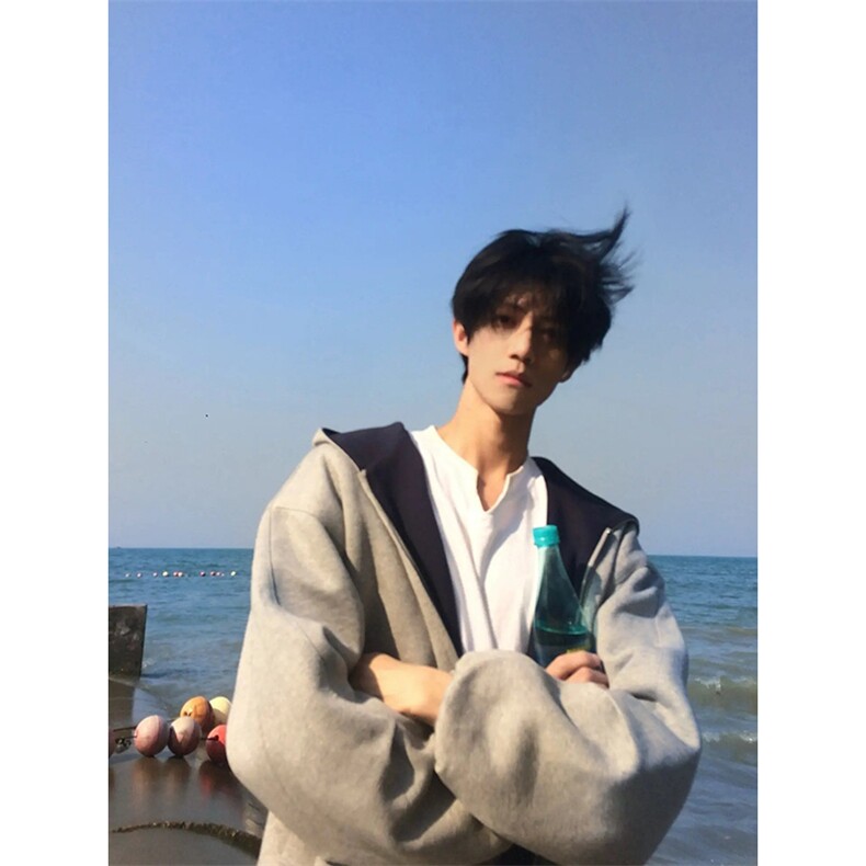 抖音得物高品质二开26春装美式重磅宽松结构双面连帽卫衣外套W68,女装短外套,电商A486