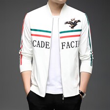 22春季新款纯色立领休闲男士夹克外套潮流时尚男装QLM77280-P160，男装夹克，电商B212（原钱塘6029）