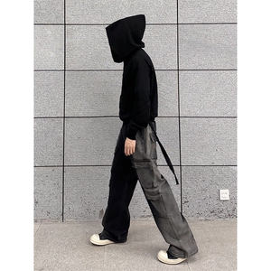 B221 美式ins高街重工艺宽松做旧工装牛仔裤子 LK23143-P80 控108图片