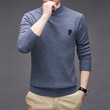 BSS6118限价228元男士新款长袖半高领纯羊毛针织衫休闲青年P156，男装针织衫/毛衣，电商B360