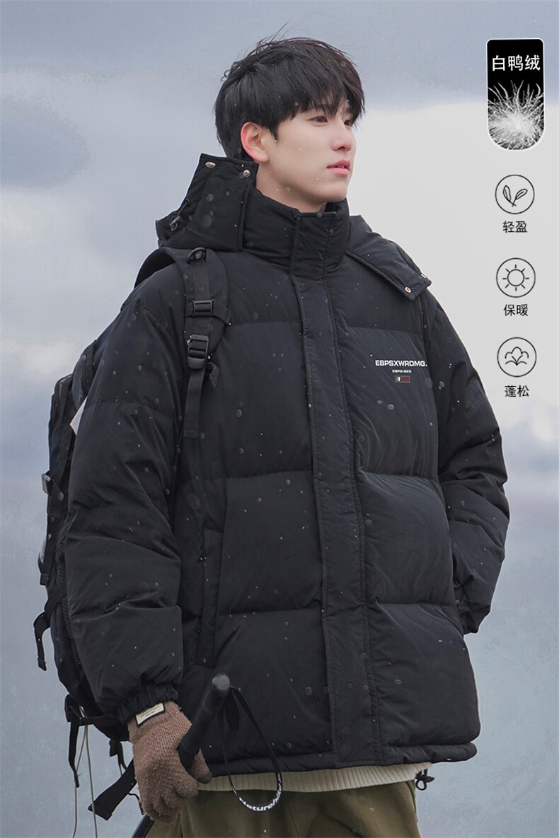 港风23新款冬季时尚百搭连帽加厚羽绒服外套YR63606P225控298,男装羽绒服,电商A268A