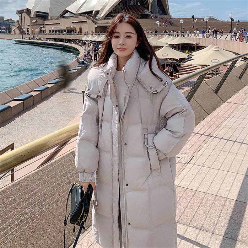 咖色羽绒服女冬季时尚爆款2025新款中长款过膝加厚外套反季棉服，女装羽绒服，浙宝276（原081）