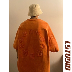 2023新款潮牌麂皮绒男生上衣服原图T恤-JK23212-P55控68，男装T恤，星座605(原A050)