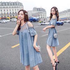 百搭连衣裙2024年夏季长袖显瘦修身潮流简约个性时尚大摆型，女装连衣裙，艾仟回(原伊仟回)
