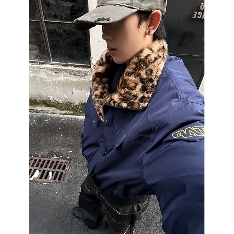 河北质量美式豹纹立领棉衣外套ZM0134-特批98,男装棉衣,星座313A(原308A-2)