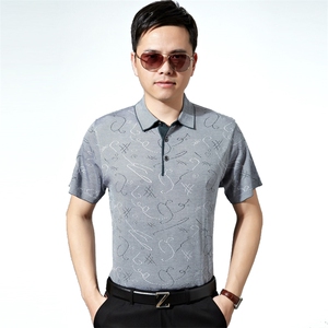 爸爸t恤短袖夏装新款中老年人父亲夏季上衣服爷爷中年男士polo衫图片