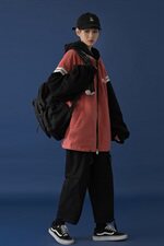 2020年秋冬新款中性大码拼色连帽呢料外套DS-B293-Y771-P90控125，男装夹克，电商A306