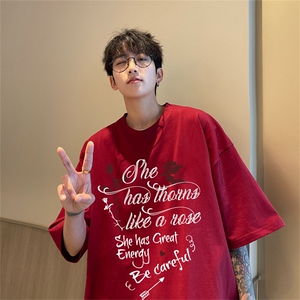 220g纯棉美式夏季短袖t恤男DT422-特批19 控38图片