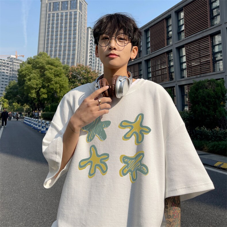 ！2025夏季新款男士华夫格印花短袖T恤半袖TXH2402特P19,男装T恤,电商B220