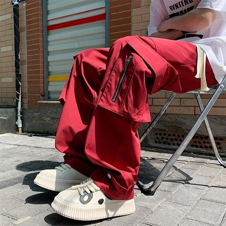 抖音质量休闲裤男士韩版潮流高街口袋2024夏季新款长裤K5161-P59,男装休闲裤,星座412-2
