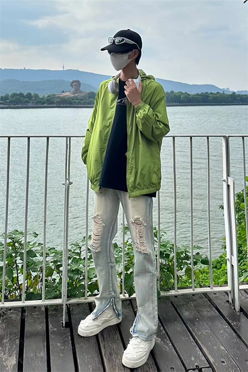 夏季美式高街ins破洞拉拉牛仔裤货号K715P55,男装牛仔裤,电商A063